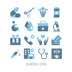 Medical icons on white background. Vector elements