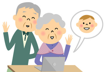 シニア夫婦 パソコン