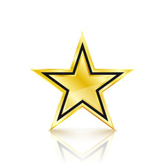Obraz premium Golden star on white background. Vector Illustration