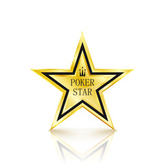 Golden star on white background. Poker concept. Vector Illustration