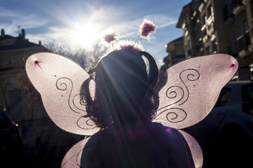 Little Girl in fairy costume outdoor