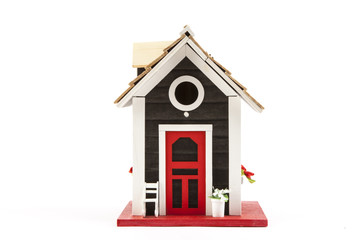 miniature house on a white background
