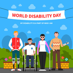 People With Disabilities Support Flat Poster 