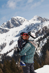 Fototapeta na wymiar Skiing in the Alps.