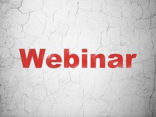 Studying concept: Webinar on wall background