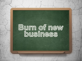 Finance concept: Burn Of new Business on chalkboard background