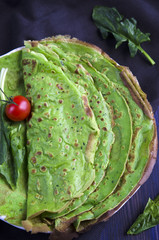 Green pancakes with spinach 