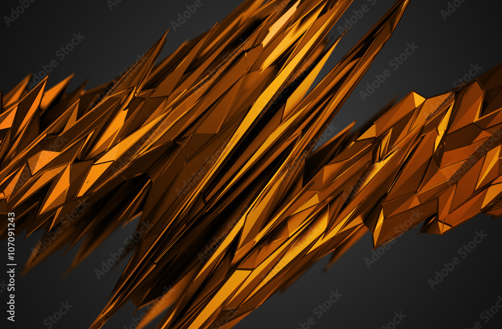 Poster abstract 3d rendering of chaotic surface. background with futuristic polygonal shape. noisy low poly