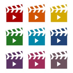 Obraz premium Movie clapper sign icons set 