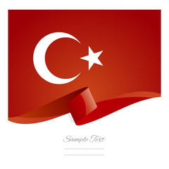 Turkey abstract color flag symbol vector