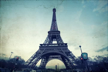 Cercles muraux Monument artistique Vintage photo of the Eiffel Tower
