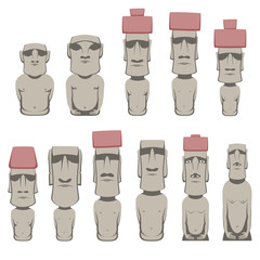 Easter Island Infographic / moai bird man and other polynesian symbols - obrazy, fototapety, plakaty