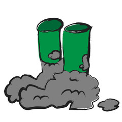 doodle pair of work boots, dirty boots