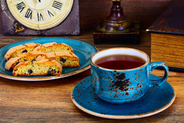Kantuchchi with Almonds and Raisins, Biscotti ISokated on White.