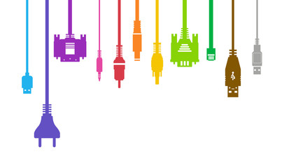 Plug Wire Cable Computer colorful illustration