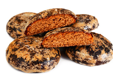 Freshly prepared delicious Gingerbread Isolated on White Backgro