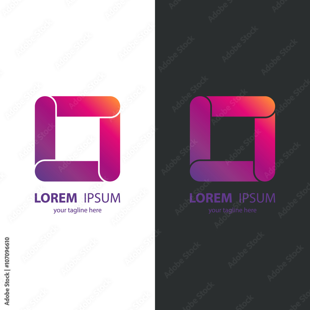 Poster geometric logo design. gradient square icon. square template. vector illustration.