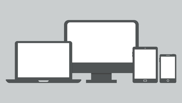 Set of electronic devices icon, illustration.