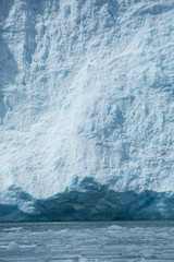 close up view of a glacial wall from a low level