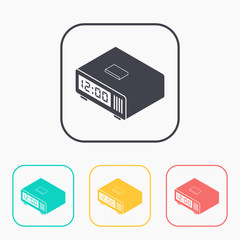 Fototapeta premium digital alarm clock isometric 3d color icon set