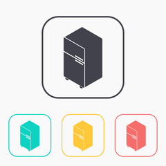 fridge isometric 3d color icon set