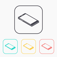 smart phone 3d isometric color icon set