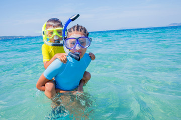 Kids scuba diving