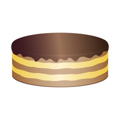 Cake with chocolate cream
