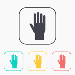 hand vector color icon set