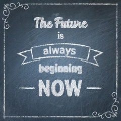 Fototapeta premium Chalkboard typographic background with quote