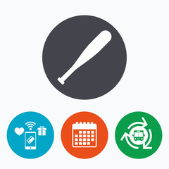 Baseball bat sign icon. Sport symbol.
