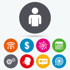 Business signs. Human and aim targer with arrow.