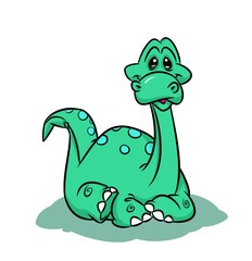 Dinosaur surprise cartoon illustration  animal character 
