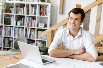 Male architect in office