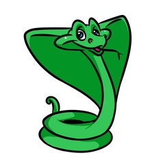 Snake cobra cartoon illustration isolated image animal character 
