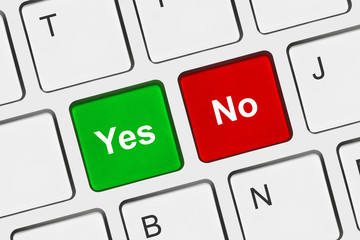Computer keyboard with Yes and No keys