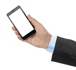 Hand with smartphone