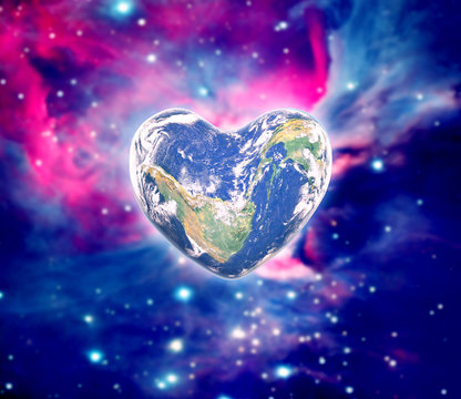 The earth in the shape of a heart, elements of this image furnis