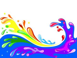 Fototapeta na wymiar Multicolored water splash