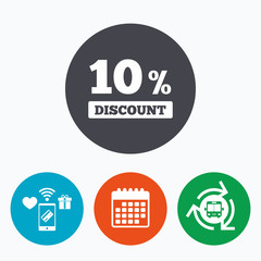 10 percent discount sign icon. Sale symbol.