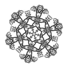 Abstract kaleidoscope Ornament round mandala. Geometric circle.