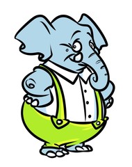 Big elephant cartoon illustration isolated image animal character 