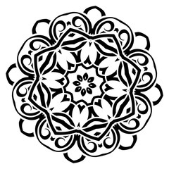 Abstract kaleidoscope Ornament round mandala. Geometric circle.