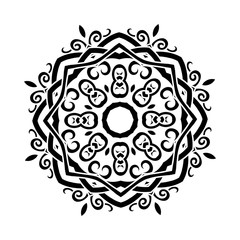 Abstract kaleidoscope Ornament round mandala. Geometric circle.