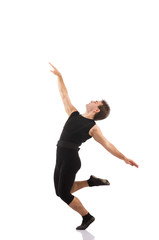 Young dancer isolated on the white