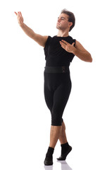 Young dancer isolated on the white