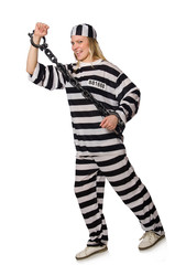 Prisoner isolated on the white background
