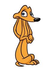Dog dachshund cartoon illustration isolated image animal character