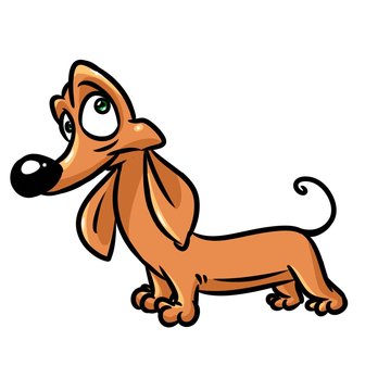 Dog dachshund amaze cartoon illustration isolated image animal character 