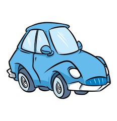 Blue Cartoon car isolated image illustration transport